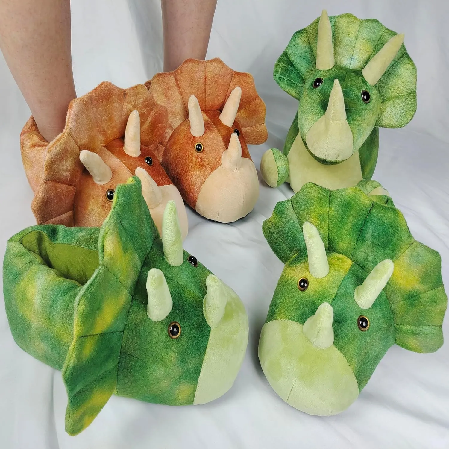Cotton Hippo Slippers - Adult & Children Plush Animal Slippers - Gray