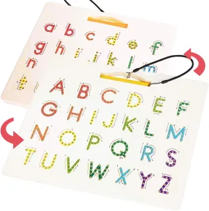 CozyBomB™ Double Sided Magnetic Letter Board - 2 in 1 Alphabet Magnets Tracing Board for Toddlers ABC Letters Uppercase & Lowercase Practicing Gifts for Boys Girls Birthdays Christmas Holidays