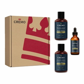 Cremo Palo Santo 2n1 Beard Wash & Softener  Deep Conditioner   Oil Set for Medium to Long Beards