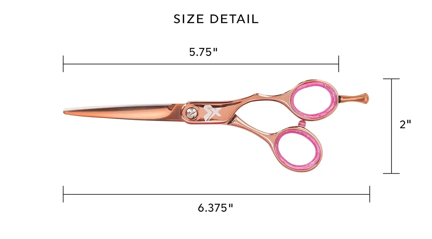 Cricket Shear Xpressions 5.75" Professional Hair Cutting Scissors - Barber Scissors, Japanese Stainless Steel, Comfort Silencer, Ideal for Stylists and Home Use, Hey Rosie - Rose Gold