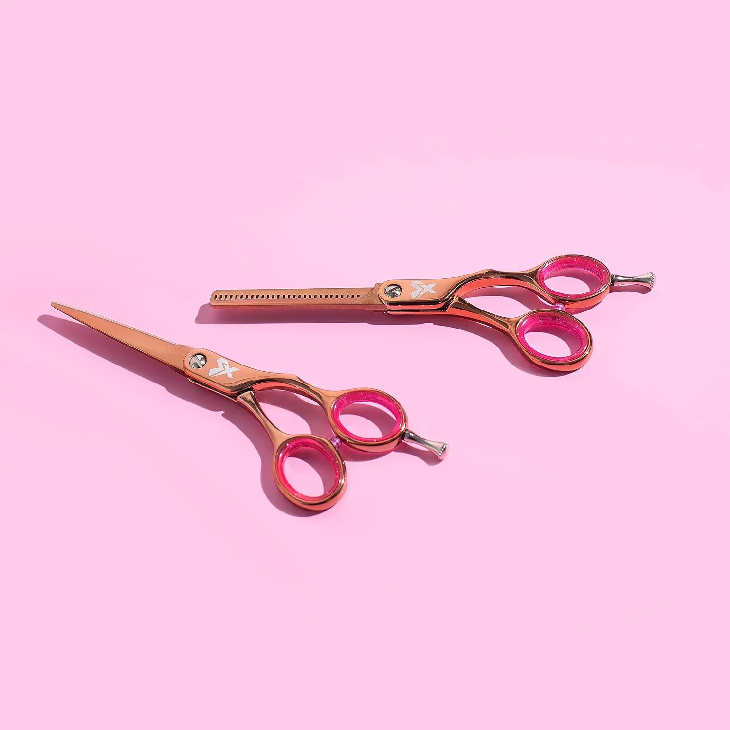 Cricket Shear Xpressions 5.75" Professional Hair Cutting Scissors - Barber Scissors, Japanese Stainless Steel, Comfort Silencer, Ideal for Stylists and Home Use, Hey Rosie - Rose Gold