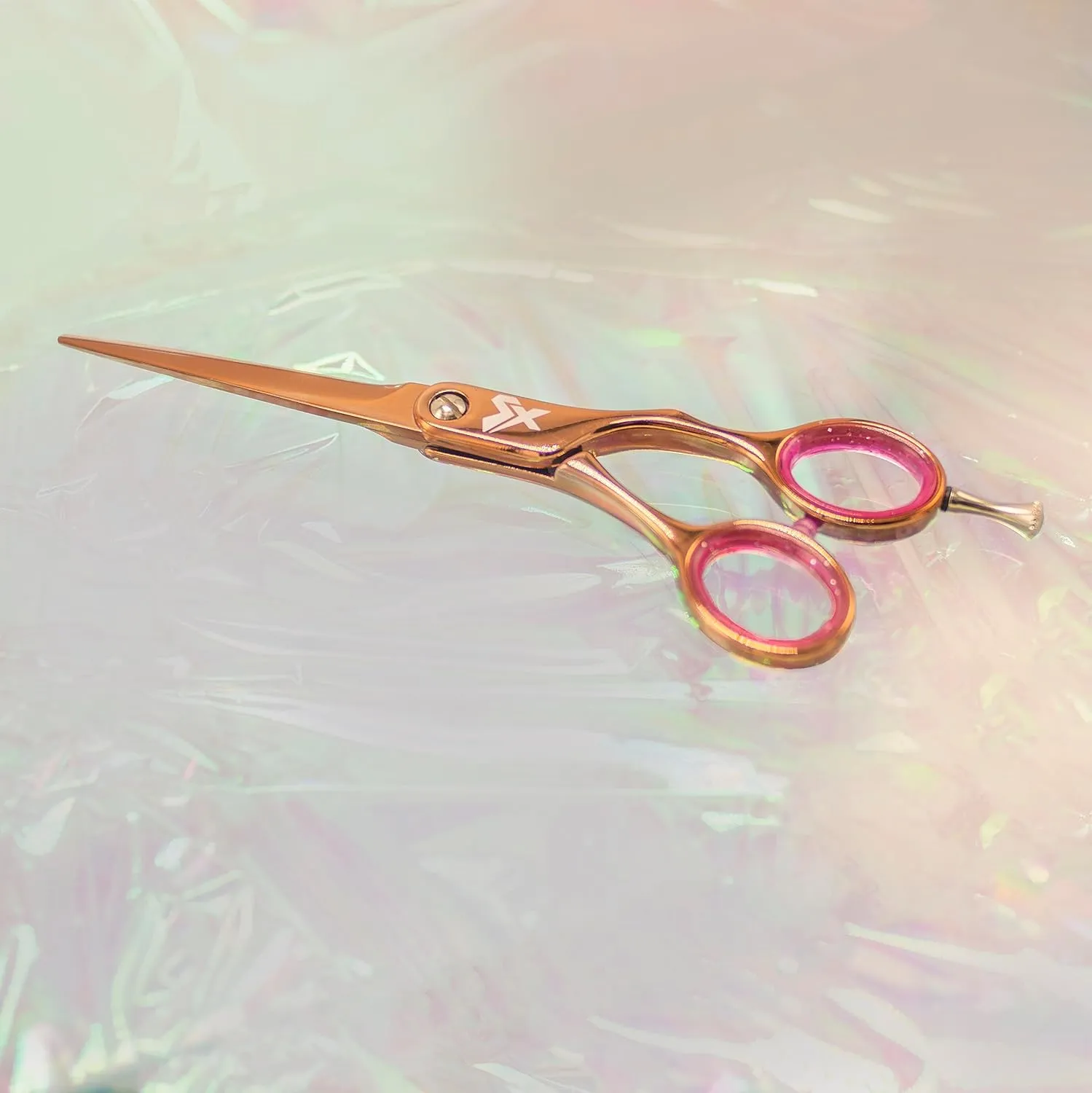 Cricket Shear Xpressions 5.75" Professional Hair Cutting Scissors - Barber Scissors, Japanese Stainless Steel, Comfort Silencer, Ideal for Stylists and Home Use, Hey Rosie - Rose Gold