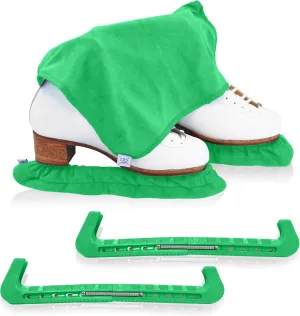 CRS Cross Skate Guards, Soakers and Towel Gift Set - Ice Skating Guards and Soft Skate Blade Covers for Figure Skating or Hockey