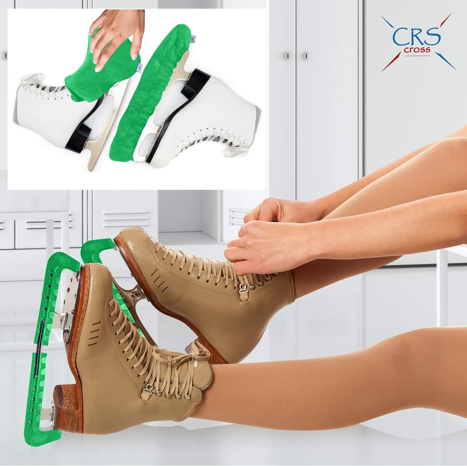 CRS Cross Skate Guards, Soakers and Towel Gift Set - Ice Skating Guards and Soft Skate Blade Covers for Figure Skating or Hockey