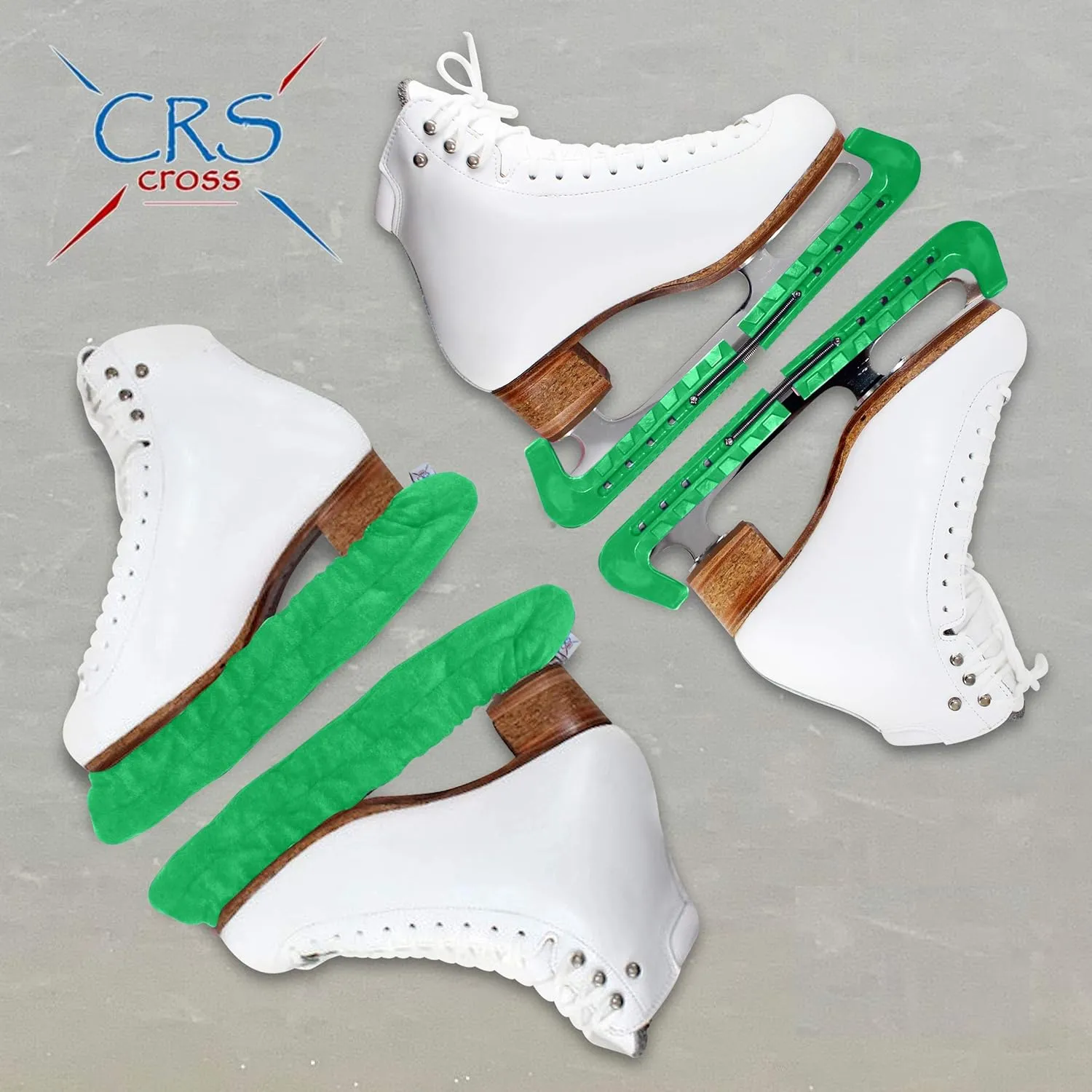 CRS Cross Skate Guards, Soakers and Towel Gift Set - Ice Skating Guards and Soft Skate Blade Covers for Figure Skating or Hockey