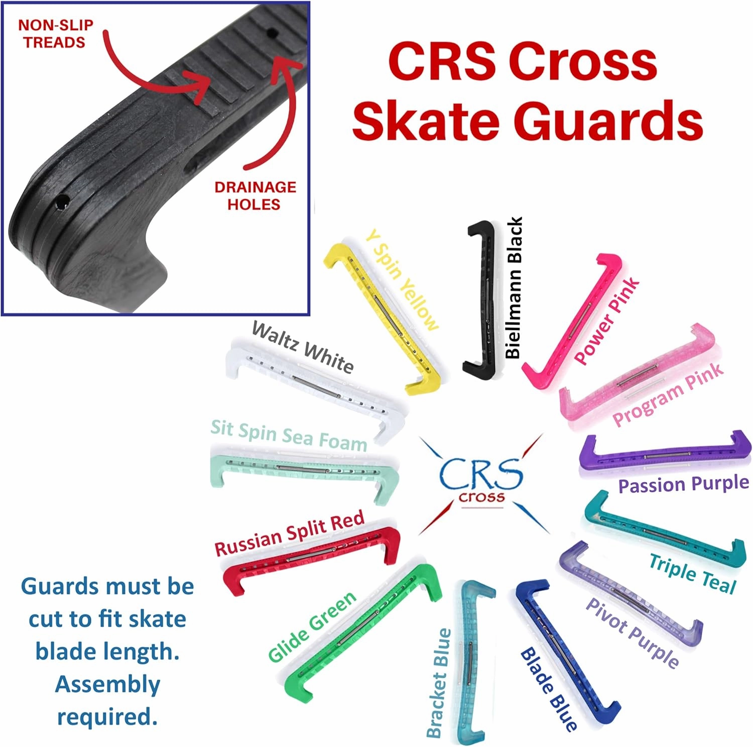 CRS Cross Skate Guards, Soakers and Towel Gift Set - Ice Skating Guards and Soft Skate Blade Covers for Figure Skating or Hockey