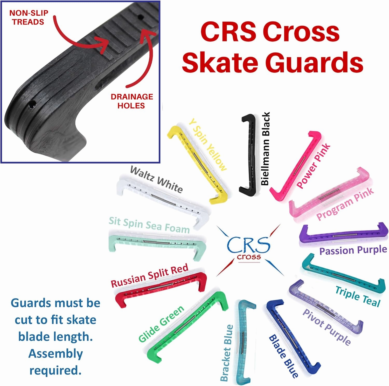 CRS Cross Skate Guards, Soakers and Towel Gift Set - Ice Skating Guards and Soft Skate Blade Covers for Figure Skating or Hockey