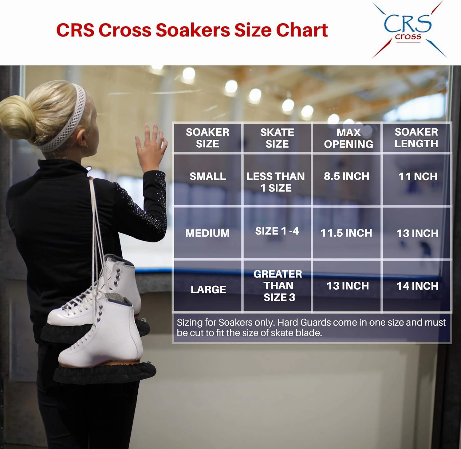 CRS Cross Skate Guards, Soakers and Towel Gift Set - Ice Skating Guards and Soft Skate Blade Covers for Figure Skating or Hockey