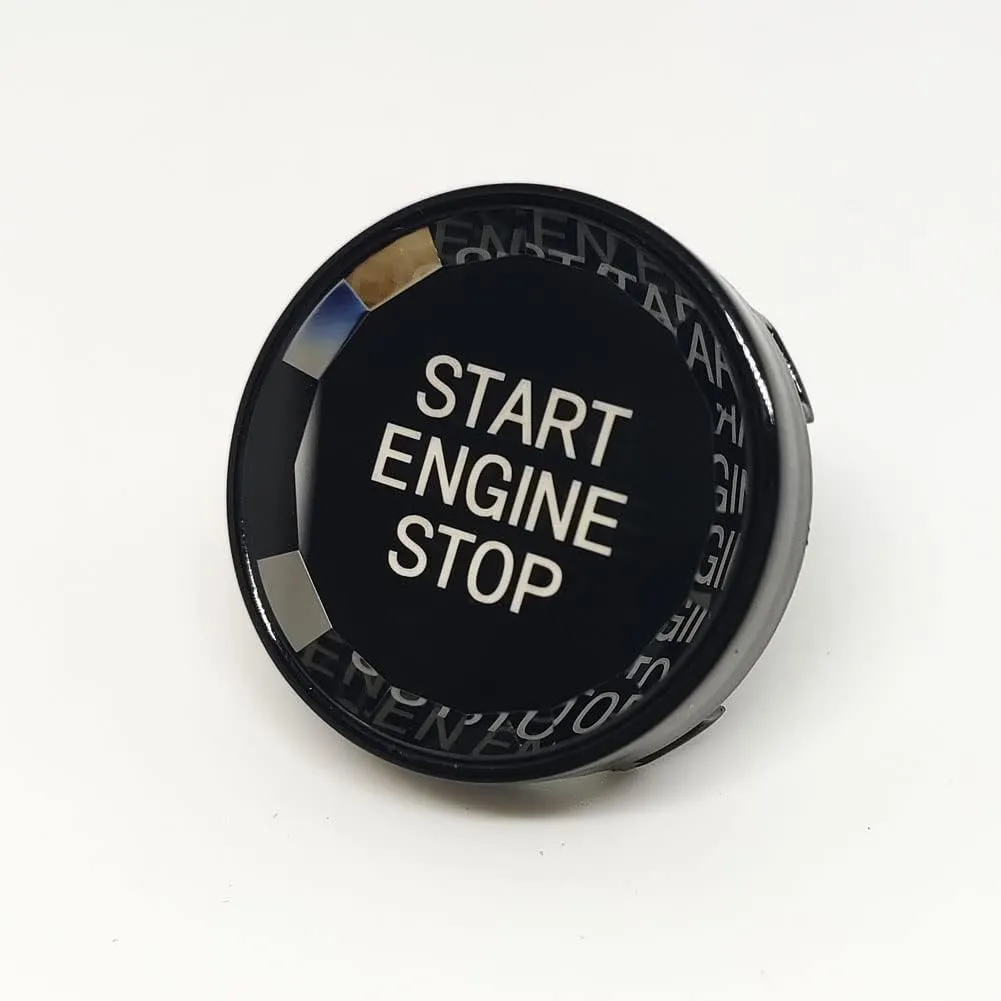 Crystal Engine Start Stop Switch Button Replace Cover for BMW 1 3 5 Series E87 E90/E91/E92/E93 E60 X1 E84 X3 E83 X5 E70 X6 E71 Z4 (for E Chassis, Black)