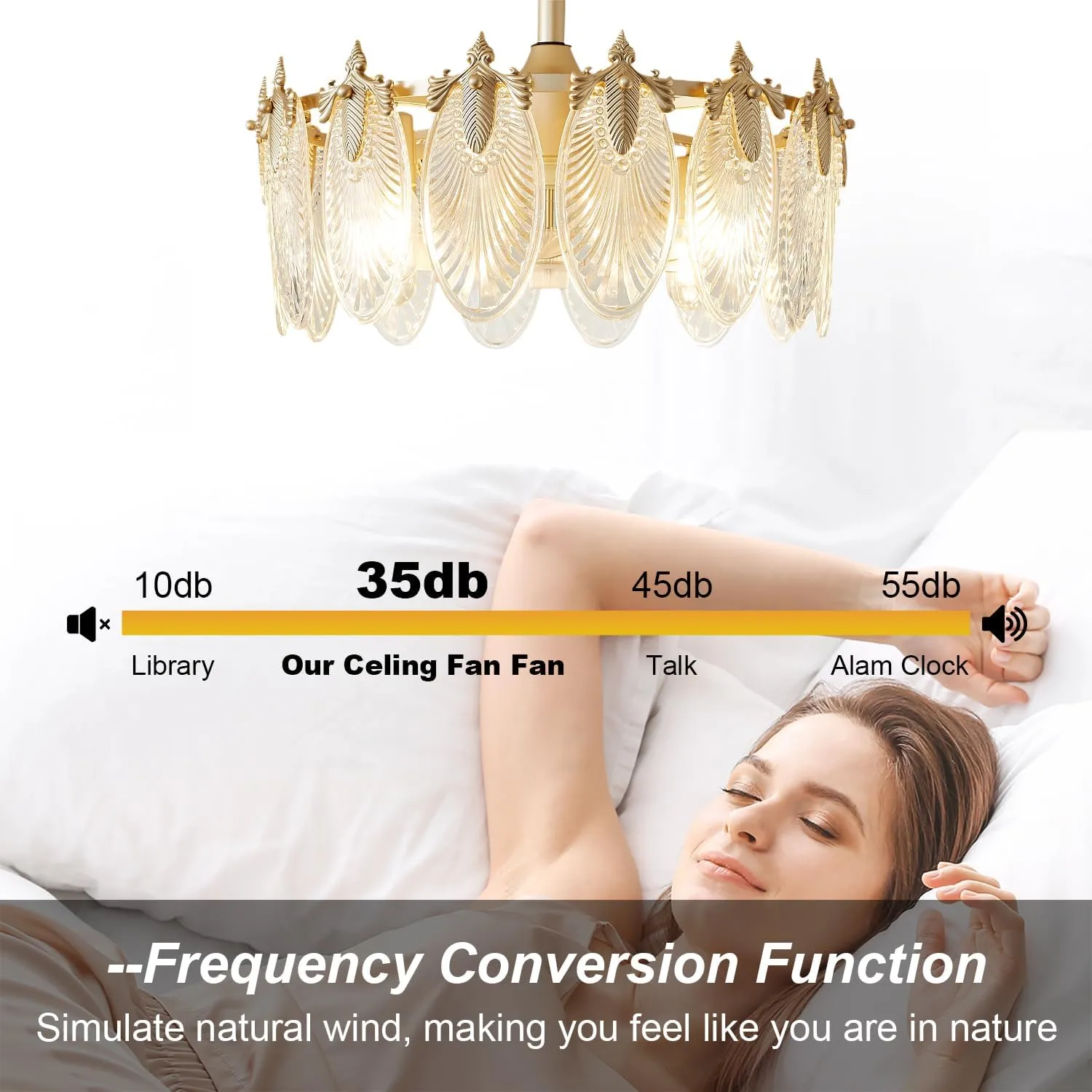 Crystal Fandelier Ceiling Fan with Light Chandelier Fan Glass Semi Flush Mount Remote Control 6 Speeds 20 Inch Low Profile for Girl's Bedroom Living Room Kitchen Island
