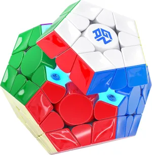 CuberShop GAN Megaminx V2 MagLev, Premium Pentagonal 2024 Cube, 160 Magnetic Speed Cube With Ball Core MagLev Pro System Black Underside, UV Coated Glossy