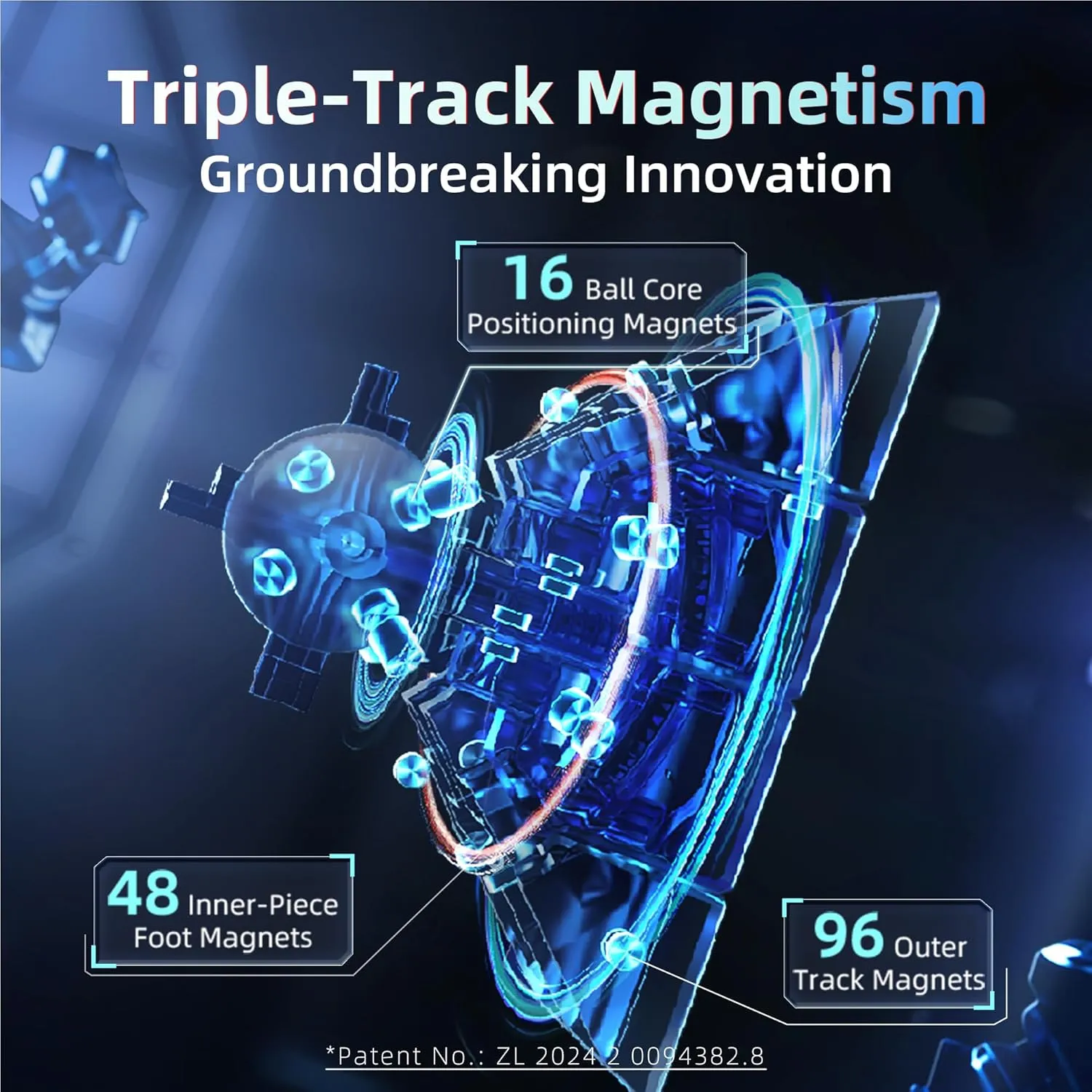 CuberShop Moyu Aosu WRM V7 Triple Track 4x4 Magnetic Flagship Stickerless UV Coated Speed Cube, Ball Core 4 by 4 58mm, 160 Magnets, Upgraded 3-Track Premium (aosu WRM v7-Magic Cloth)