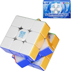 CuberShop Moyu Super WeiLong V2 3x3 20-M Ball Core MagLev (UV Coated) Stickerless Speed Cube, moyu WeiLong Pro 20 Magnets Magnetic MagLev Ball Core 3x3 UV, 2025 Flagship (Magic Clothes Pro Version)
