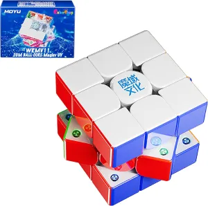 Cubershop Moyu WRM V11 20M Ball core MagLev Magnetic UV Stickerless 3x3 Speed Cube,Latest Arrival Luxury Adjustable Tension 3by3 100 Magnets WRM Pro Flagship Ultra Smooth Deluxe Magic Cloth Cube