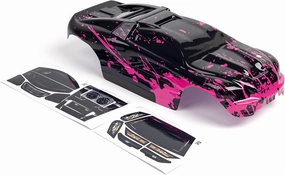 Custom Body Muddy Hot Pink Over Black Style Compatible for e-Revo Mini 1/16 Scale RC Car or Truck (Truck not Included) ERMN-HP-01