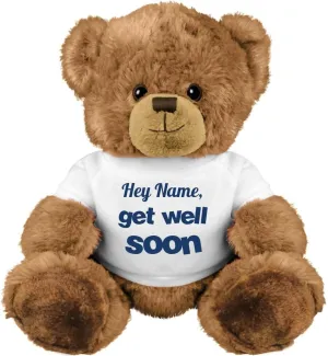 Customized Girl Get Well Soon Teddy Bear with Customizable Name - 10" Feel Better Gifts for Kids & Adults, Super Soft Get Well Soon Gifts for Kids & Adults, Removal Shirt Personalized Get Well Bear