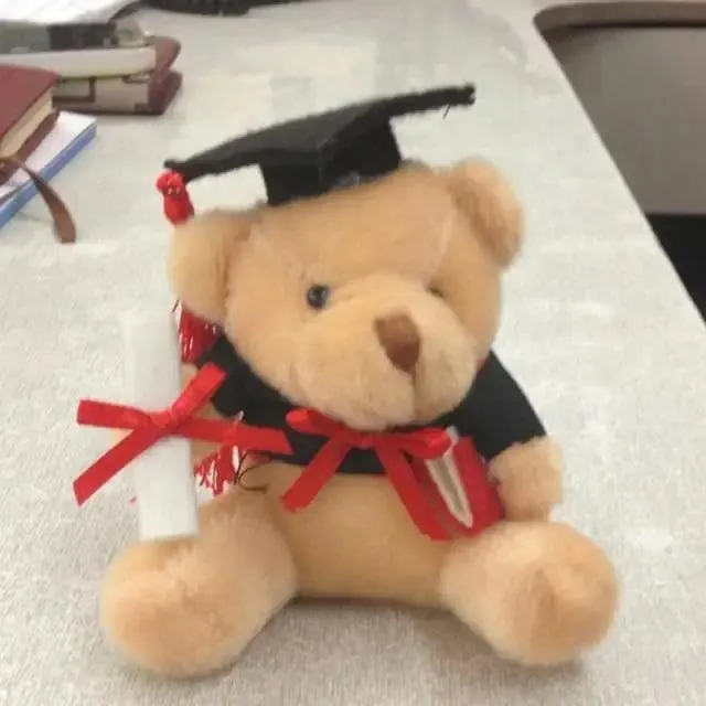 Cute And Charming 9cm Lovely Bear Plush Doll with Graduation Outfit, Realistic Stuffed Baby Doll Teddy Plush Toy for Children and Adult Gift