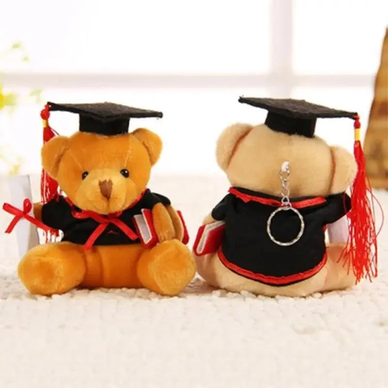Cute And Charming 9cm Lovely Bear Plush Doll with Graduation Outfit, Realistic Stuffed Baby Doll Teddy Plush Toy for Children and Adult Gift