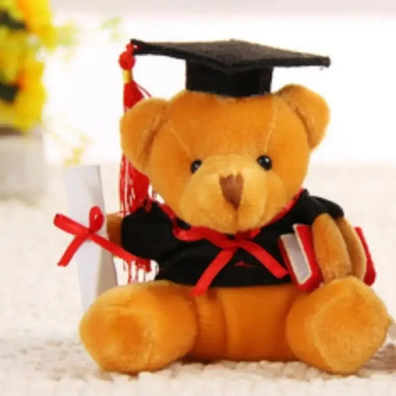 Cute And Charming 9cm Lovely Bear Plush Doll with Graduation Outfit, Realistic Stuffed Baby Doll Teddy Plush Toy for Children and Adult Gift