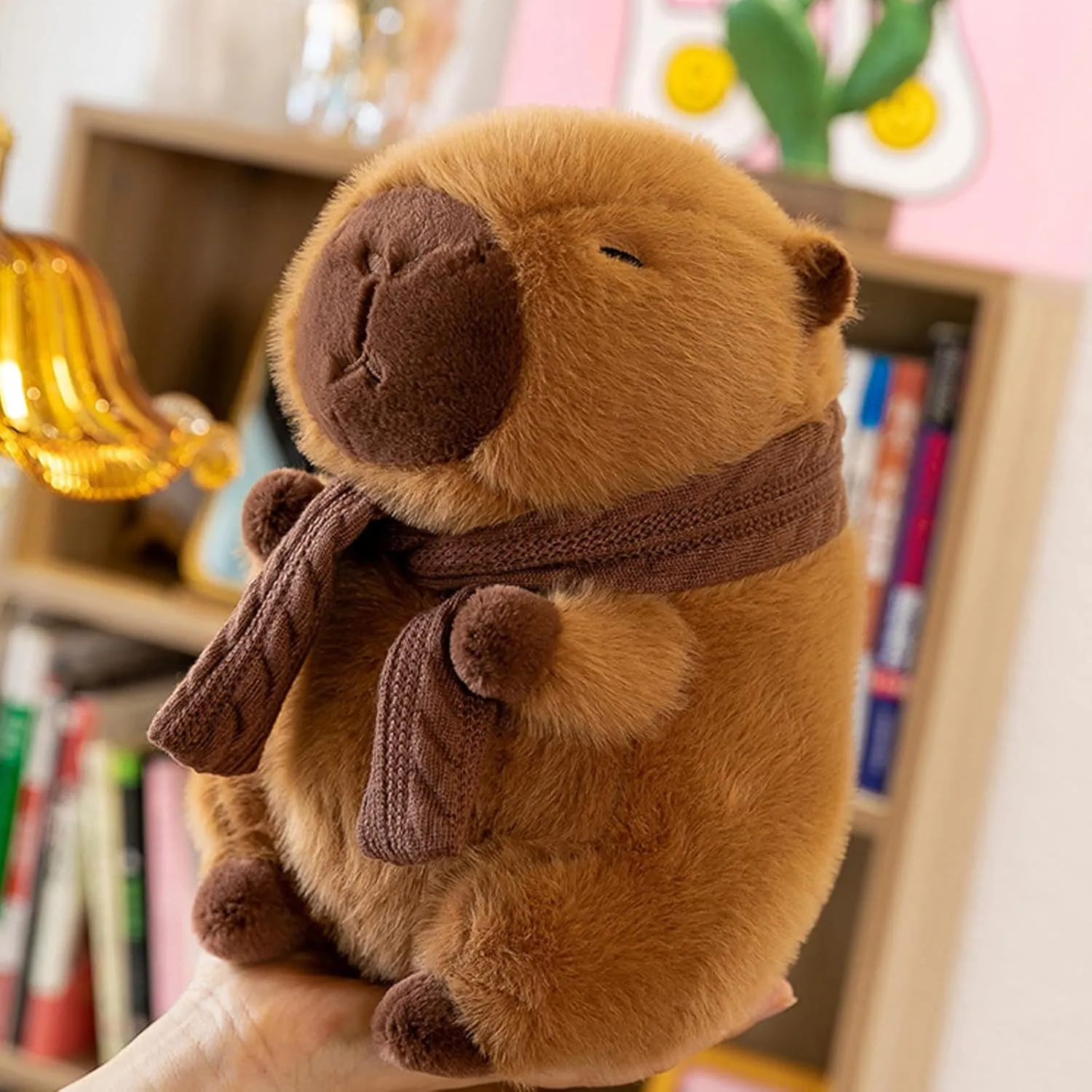 Cute Capybara Plush Toy Pillow Adorable Capybara Stuffed Animal for Kids and Adults 9.8inch Soft and Squishy Capibara Plushie Pillow Doll Xmas Gift（Scarf Style）