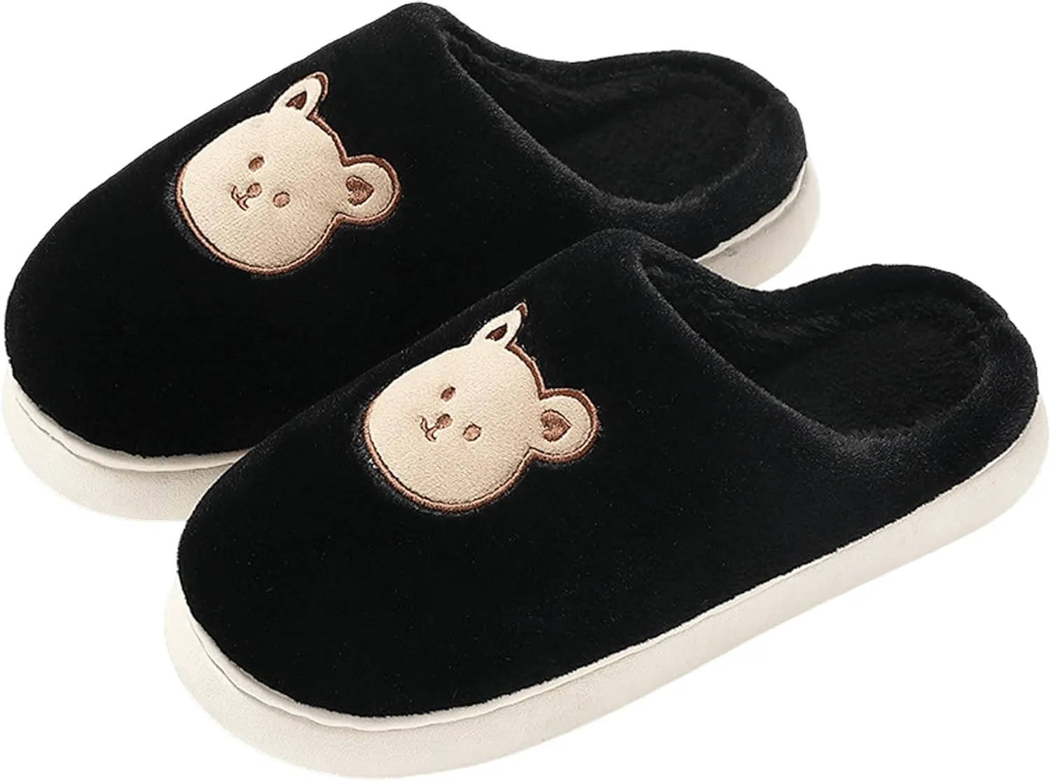 Cute Cartoon Slippers for Couples Kawaii Bear Indoor Non-Slip House Shoes Adorable Happy Dinosaur Plush Home Floor Footwear Unisex