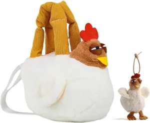 Cute Chicken Purse, Fluffy Chicken Bag Doll Handbag with Hen Pendant for Women Kids Girl, Animal Purse Adjustable Hen Crossbody Bag with Zip