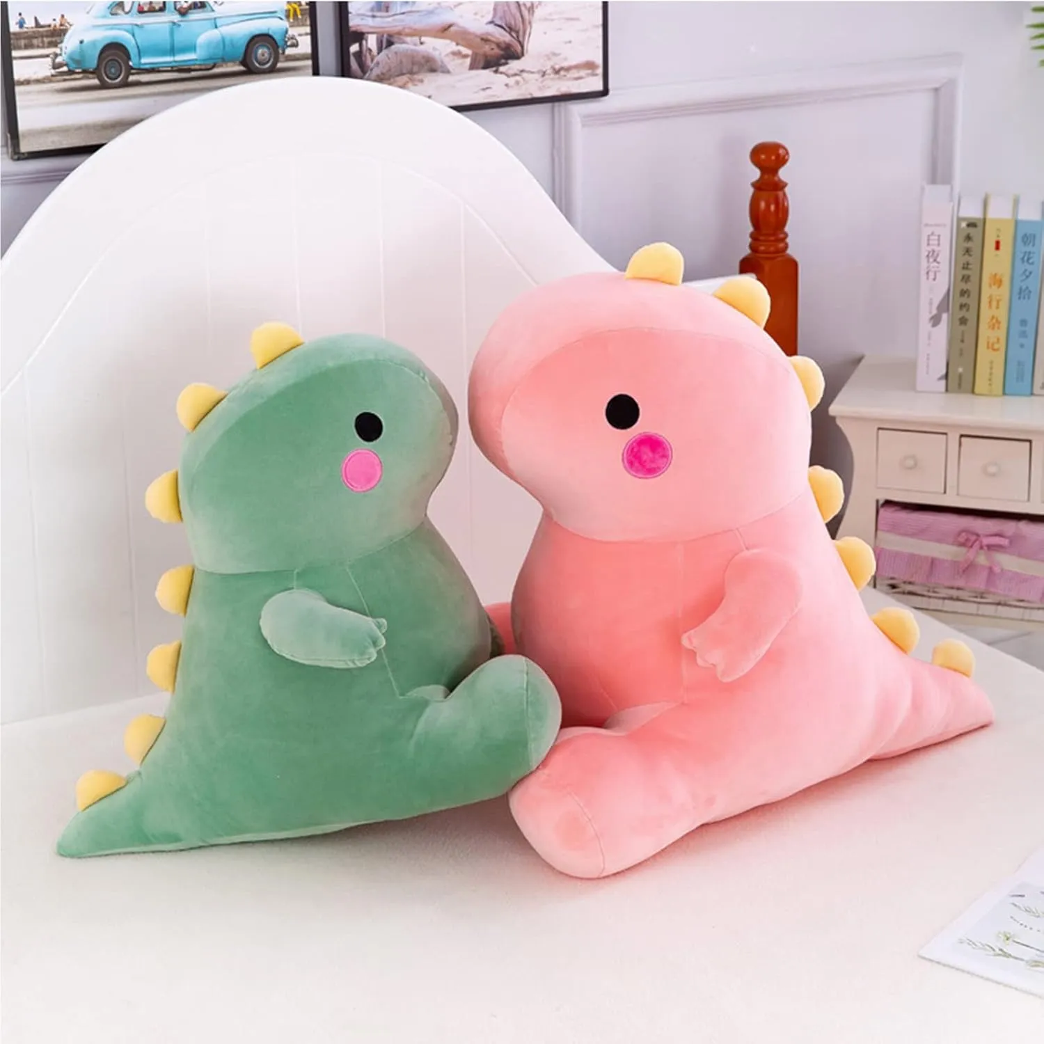 Cute Dinosaur Plush Toys, Fat Dinosaur Stuffed Animals Toys Dolls, Dinosaur Plush Toy Soft Stuffed Animal Dino Plushies Doll Cute Birthday Gifts for Kids Girls Boys (Green,13in)
