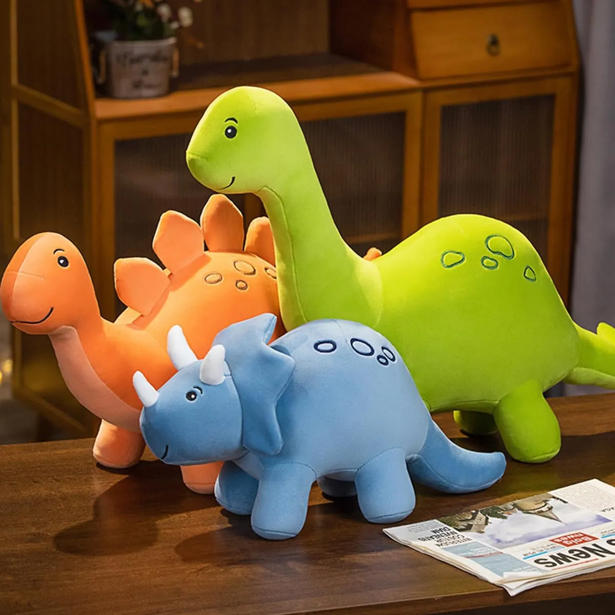 Cute Dinosaur Plush Toys, Soft Dinosaur Stuffed Animals Toys, Dino Plushie Birthday Gifts for Kids Girls(Long-Necked Dino,30cm/11.81inch)