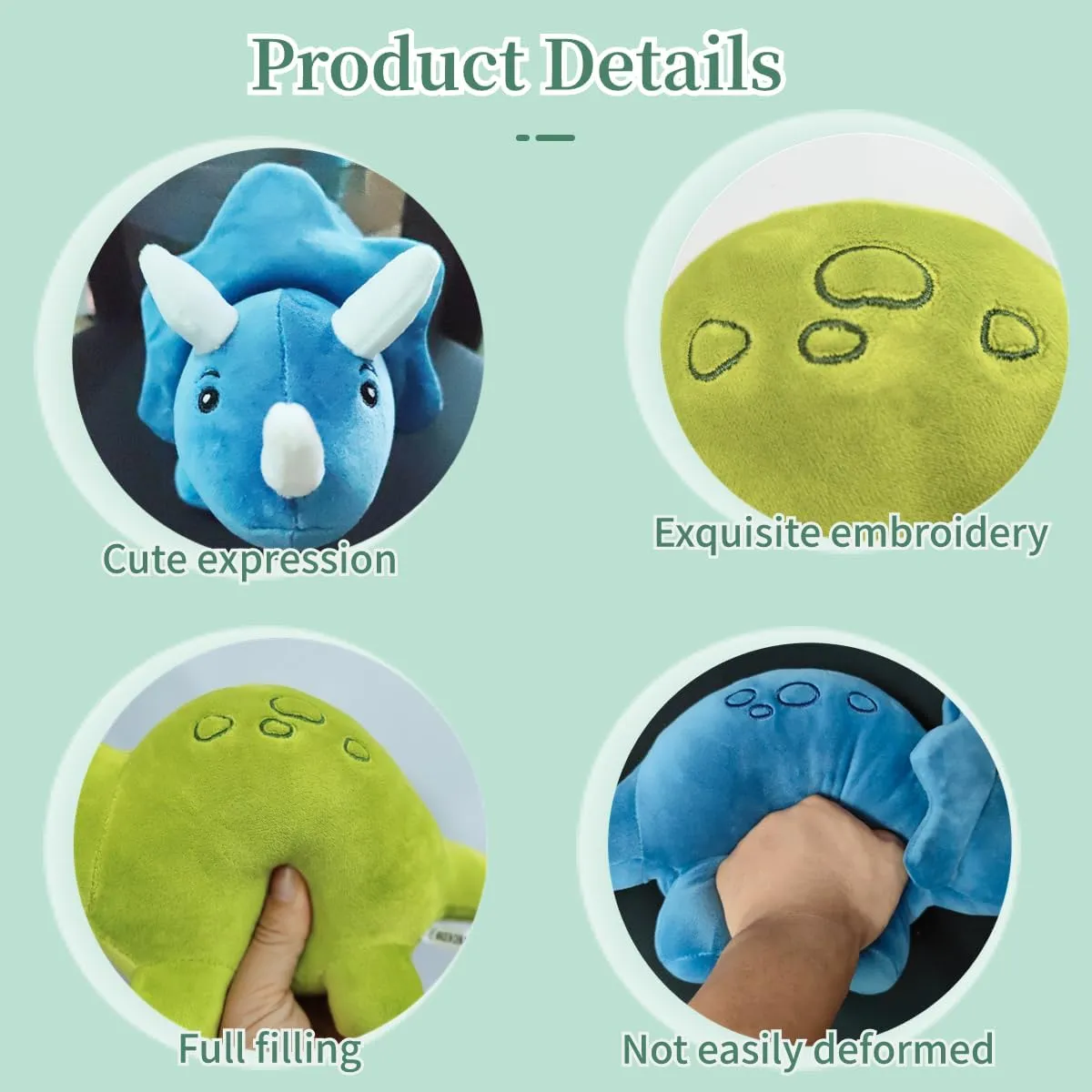 Cute Dinosaur Plush Toys, Soft Dinosaur Stuffed Animals Toys, Dino Plushie Birthday Gifts for Kids Girls(Long-Necked Dino,30cm/11.81inch)