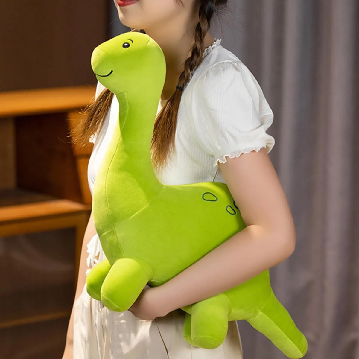 Cute Dinosaur Plush Toys, Soft Dinosaur Stuffed Animals Toys, Dino Plushie Birthday Gifts for Kids Girls(Long-Necked Dino,30cm/11.81inch)
