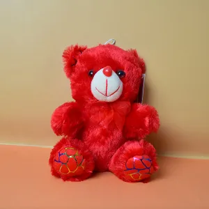 Cute Looking Little Red Teddy Bear with Bow Soft Toy for Kids.