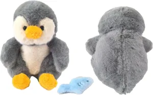 Cute Plush Penguin Toys, Soft and Cozy Plush Stuffed Doll, Penguin Stuffed Animal Toy, with A Cute Blue Fish, Suitable for All Ages, A Lovely and Energetic Companion(Grey) (9inches)
