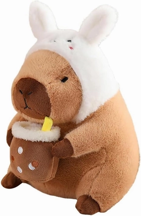 Cute Capybar Stuffed Animals，Kawaii Stuffed Capybar Toy Hugging Birthday Decorations Gifts（11.8-inch Rabbit Model）