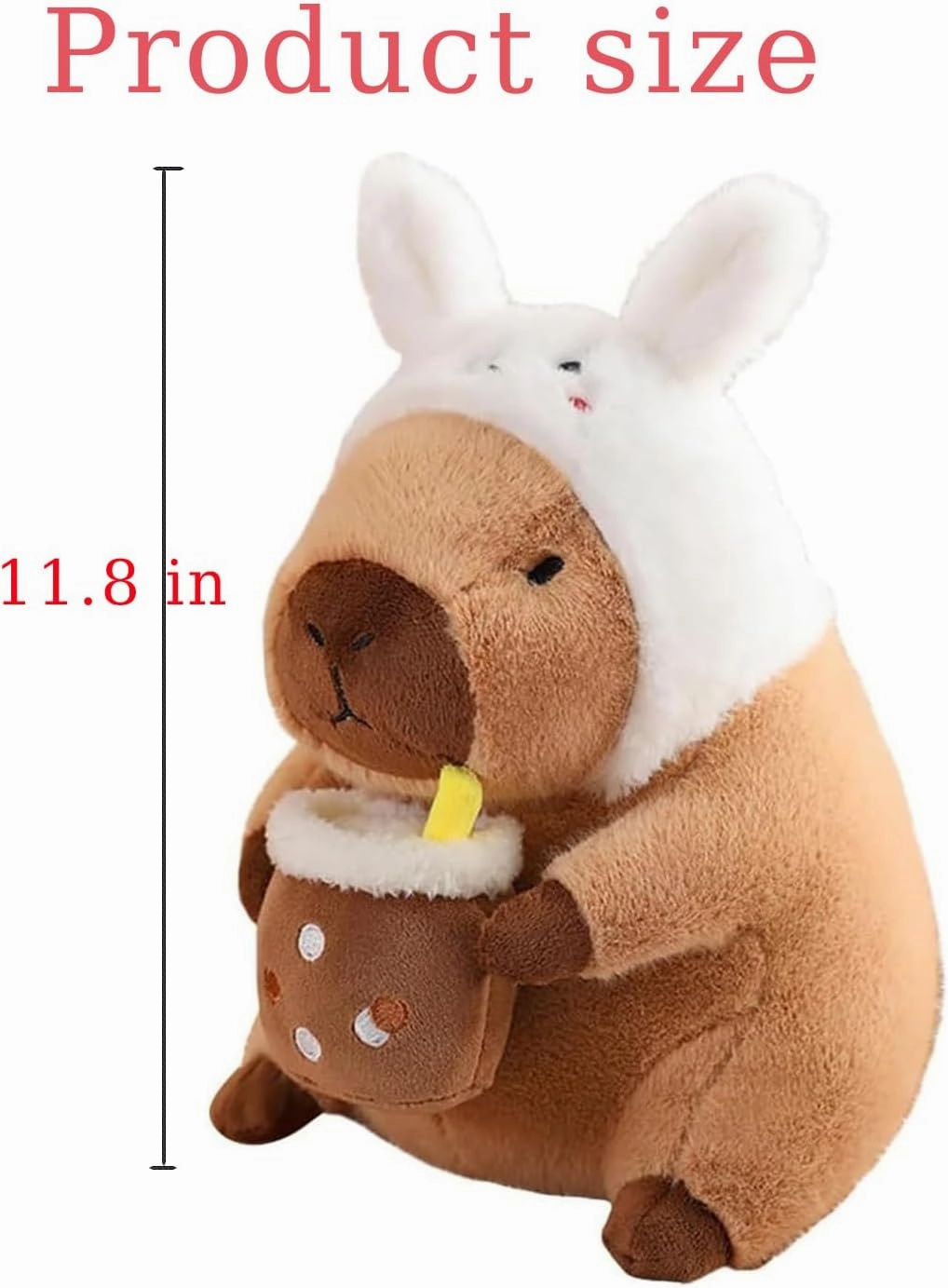 Cute Capybar Stuffed Animals，Kawaii Stuffed Capybar Toy Hugging Birthday Decorations Gifts（11.8-inch Rabbit Model）