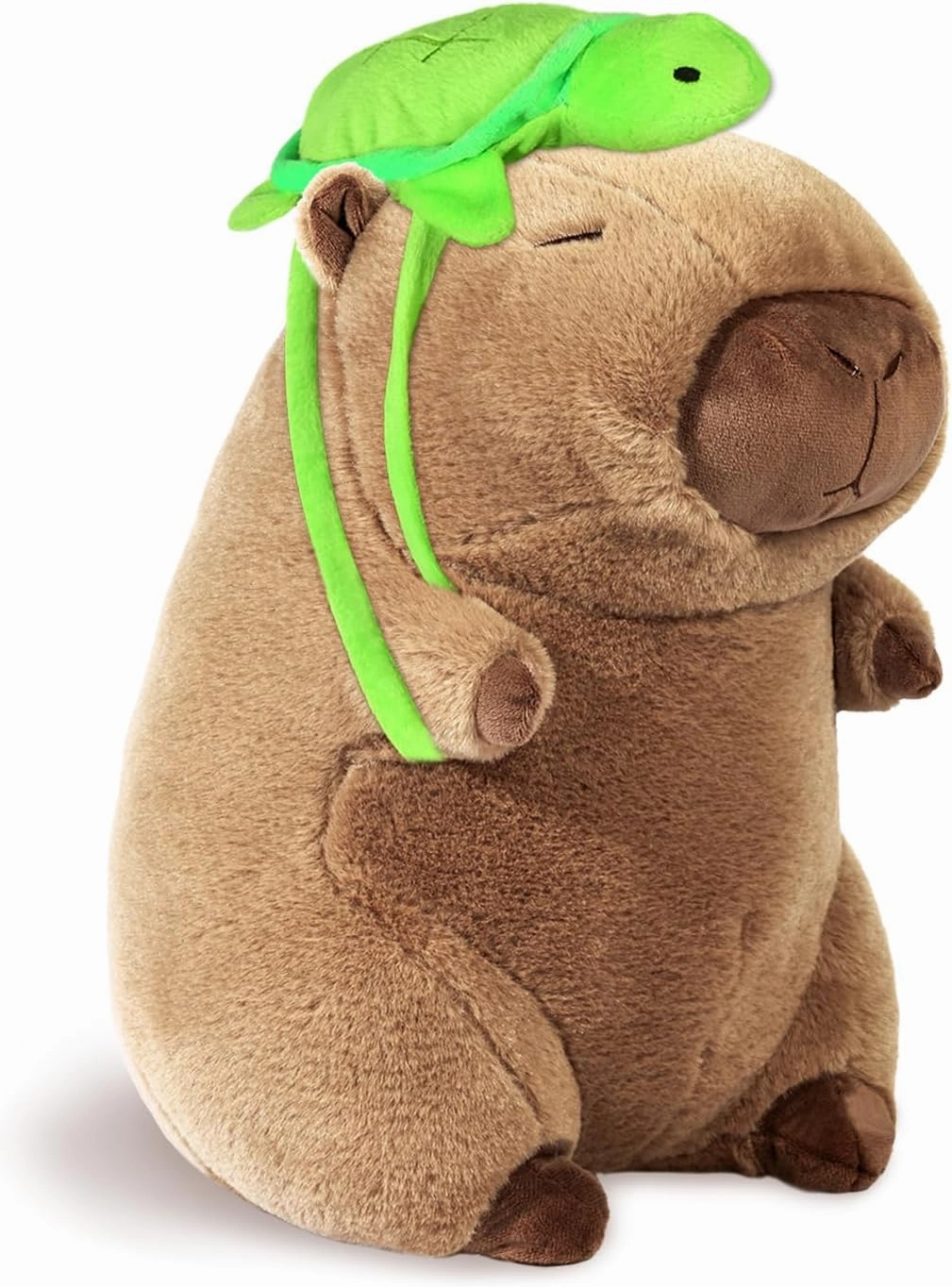 Cute Capybara Plush with Turtle Backpack Soft Capybara Stuffed Animals Capybara Hugging Gifts Capybara Doll Pillow for Kids Girls Toys (Turtle Capybara Brown 15.75 inch)