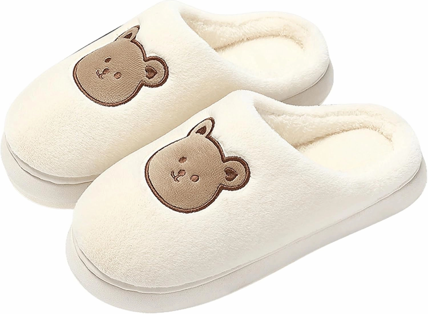 Cute Cartoon Slippers for Couples Kawaii Bear Indoor Non-Slip House Shoes Adorable Happy Dinosaur Plush Home Floor Footwear Unisex