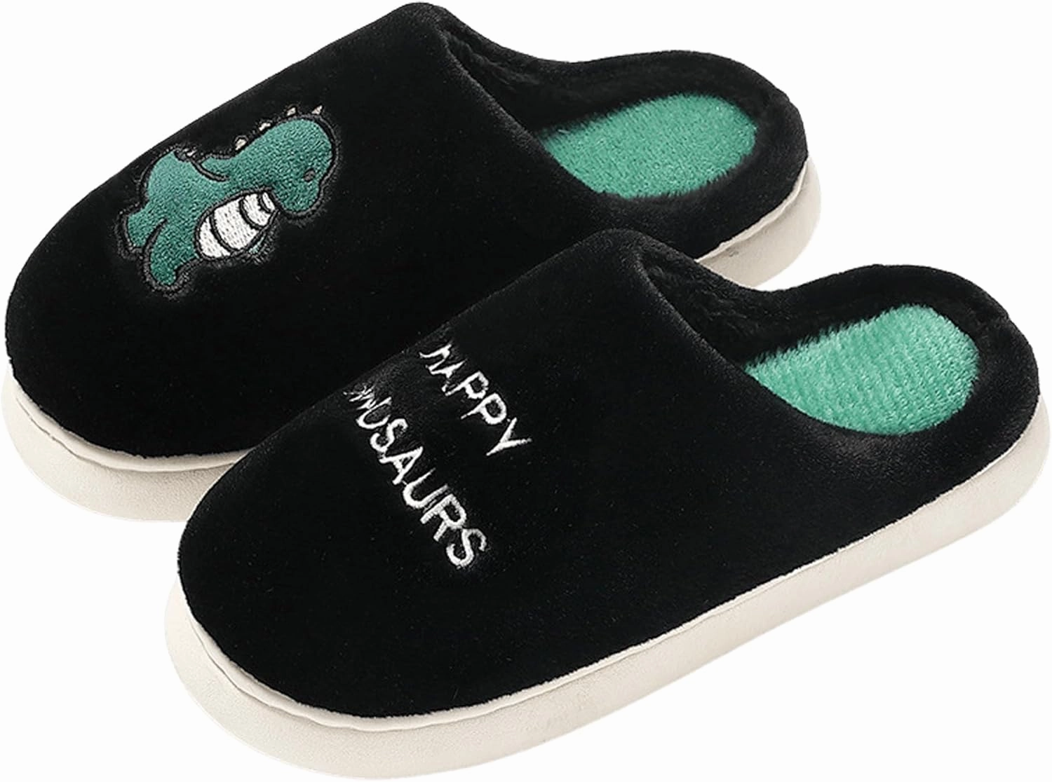 Cute Cartoon Slippers for Couples Kawaii Bear Indoor Non-Slip House Shoes Adorable Happy Dinosaur Plush Home Floor Footwear Unisex