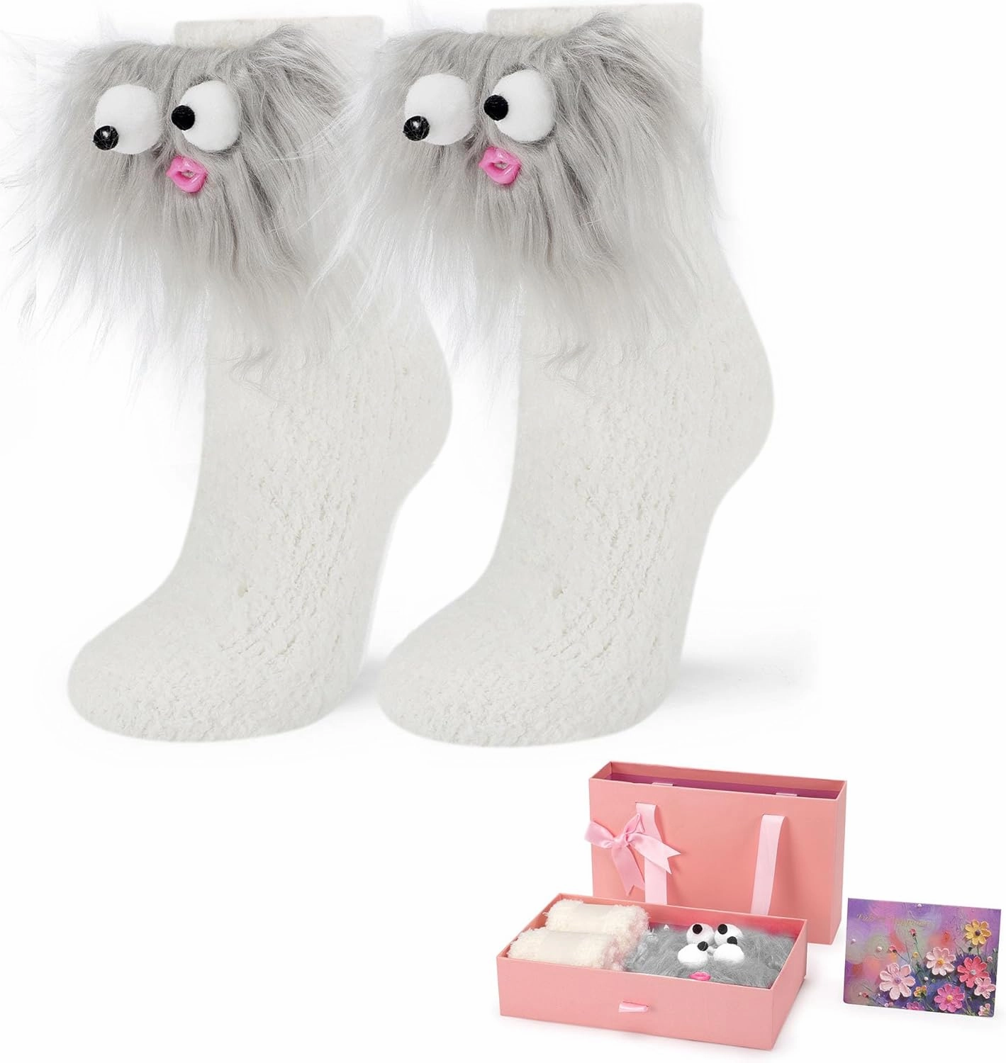 Cute Crazy Fuzzy Socks Super Soft Funny Gift for Girls Women Size 4-10
