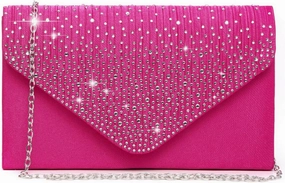 Dasein Ladies Frosted Satin Evening Clutch Purse Bag Crossbody Handbags Party Prom Wedding Envelope