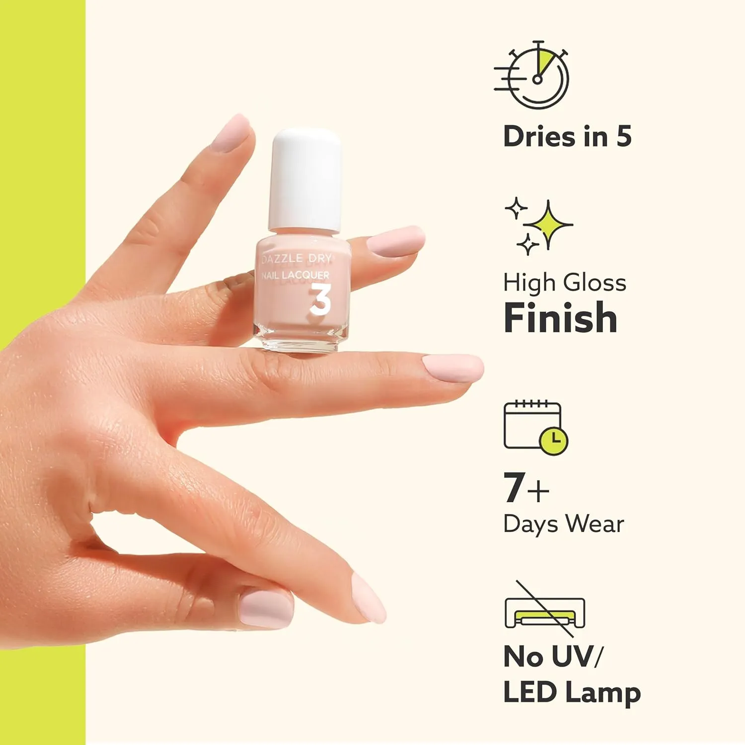 Dazzle Dry Mini Kit 4 Step System - Red Hot Chili, a bright and orangey red. Full coverage cream. (5 Piece Kit / 5 Manicures)