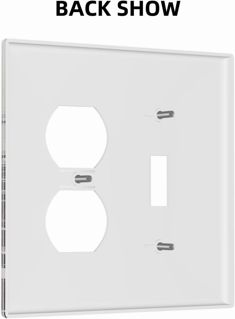 Decorative Light Switch Cover Plate Misty Forest Deer Mountain Tree Black Woodland Lake 2 Gang Outlet Covers 1 Toggle 1 Duplex Wall Plate Decorate Electrical Switch Plate Covers for Bathroom Bedroom