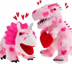 Deekin 2 Pcs Pink Dinosaurs Valentine‘s Day Stuffed Animals Kawaii Dinosaur Plush Gifts Holding Heart Dinosaurs Toy for Valentine‘s Day Party Decor Birthday Gifts Baby Shower Party (Lovely)