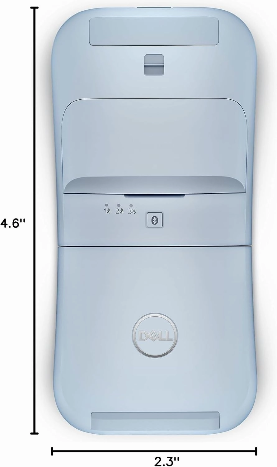 Dell MS700 Bluetooth Travel Mouse - Bluetooth 5.0/Dell Pair/Microsoft Swift Pair Connectivity, Adjust DPI up to 4000, Optical LED Sensor, Touch Scroll with latest Touch Controller - Misty Blue