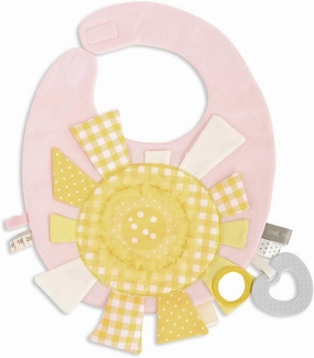 DEMDACO Mommy & Me 11.5 x 10 Inch Textured Fabric, Tactile, Teething Ring, Feeding, Activity Bib