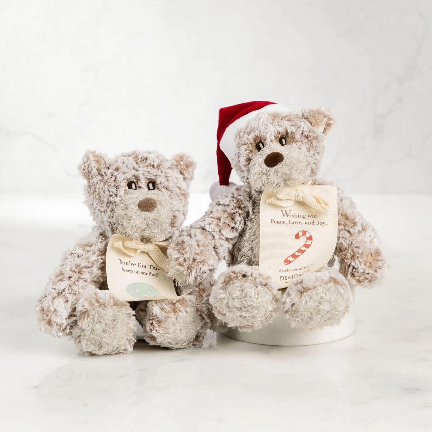 DEMDACO Smiling Mini Giving Bear Brown 8.5 inch Plush Polyester Fabric Stuffed Animal