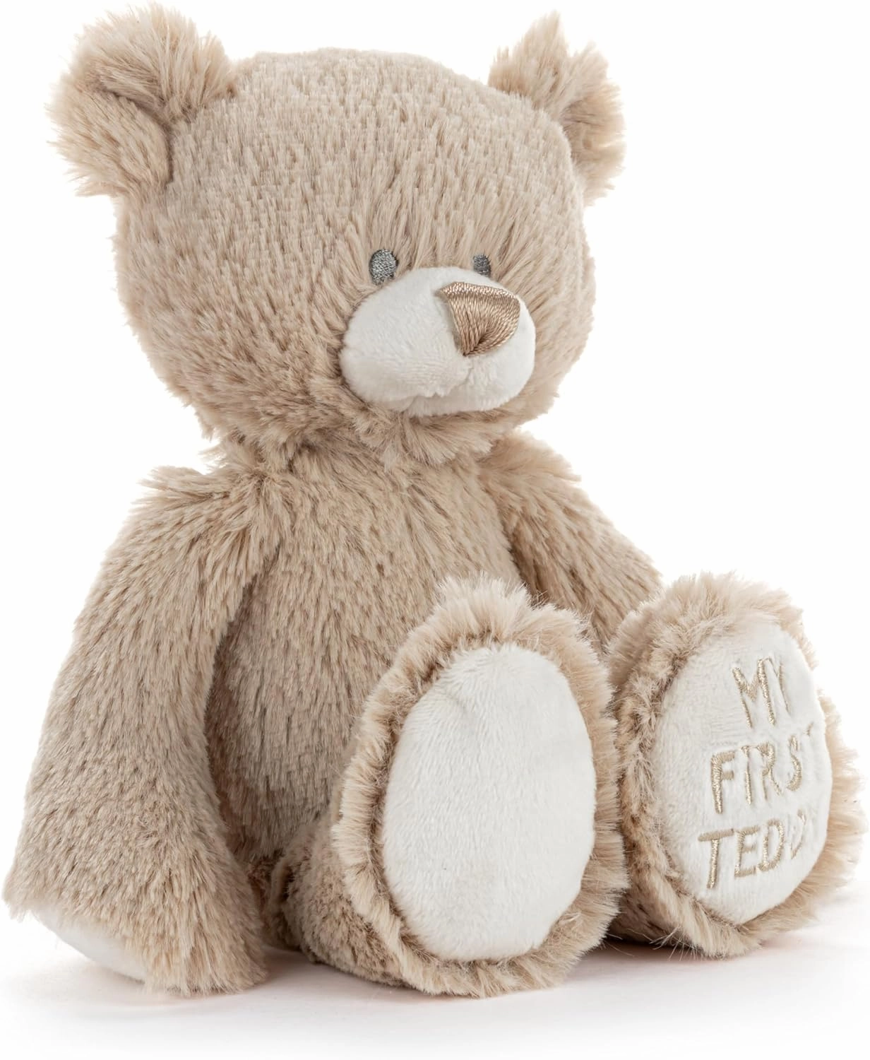 DEMDACO Welcome to The World, Mini 7.5 x 6.5 Inch, Ultra Soft Polyester, Huggable, Cuddly, Toy, Stuffed Plush Animal, Brown, My First Teddy Bear