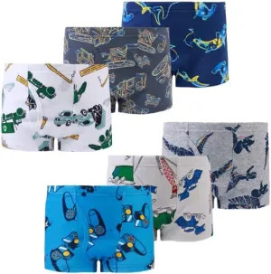 Demifill Boys Boxer Briefs 100% Cotton Monster Car Underwear Toddler Boys Dinosaur Shark Undies
