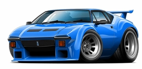 Detomaso Pantera GT4 Supercar Art Large 4ft Long Wall Graphic Decal Sticker Man Cave Garage Decor Boys Room Decor