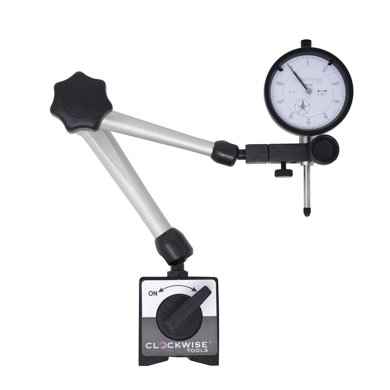 Dial Indicator with Magnetic Base Holder Stand, DIMR-0105 0-1 inch