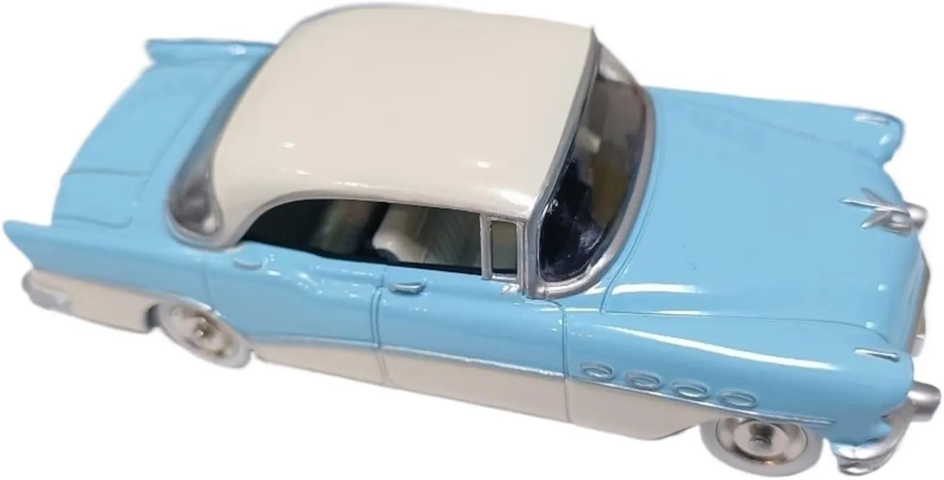 Die Cast Vehicle 1/43 for Buick Roadmaster Riviera Blue White Classic Car Model Diecast Alloy Car Model Miniature Car Models Mini Cars Replica